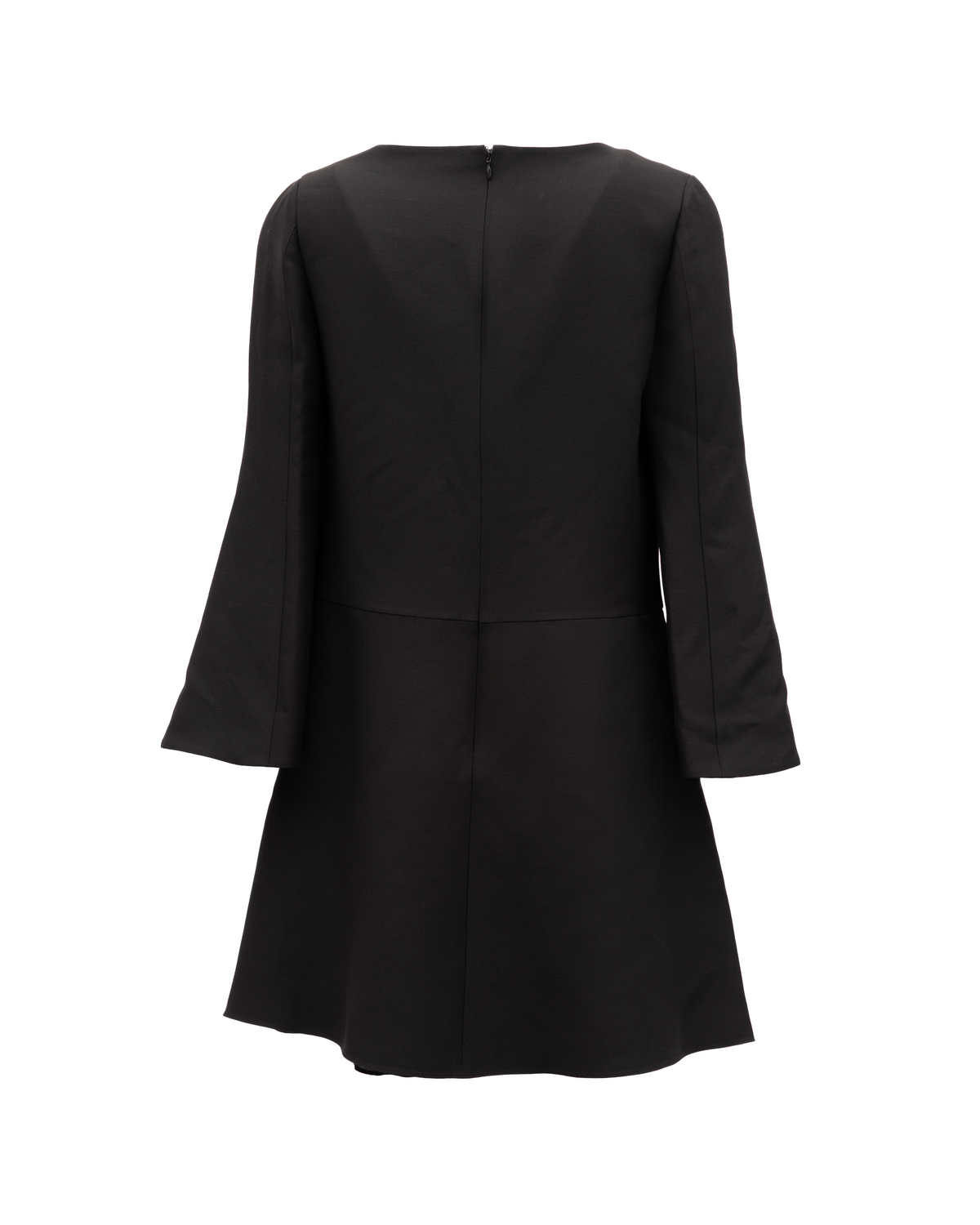 Valentino Garavani Women's Flared Cocktail Long-Sleeve V Neck Short Dress - Black