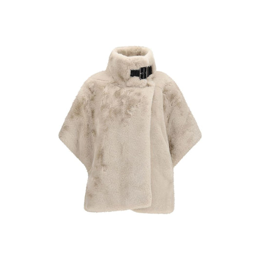 Overcoat by PINKO for women in polyester faux fur beige features a cosy chic silhouette, artfully detailed with a sophisticated high-neck neckline and premium pockets for a cosy chic finish.