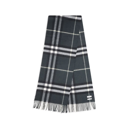 Scarf by Burberry for men in cashmere & capra leather bicolour features a snug silhouette, perfectly showcasing the elegant drape and premium finish of the Cashmere & Capra Leather Shawl Scarf.
