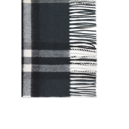 Scarf by Burberry for men in cashmere & capra leather bicolour presents a effortlessly chic silhouette, artfully capturing the essence of the effortlessly chic Cashmere & Capra Leather Shawl Scarf design for a sophisticated look.