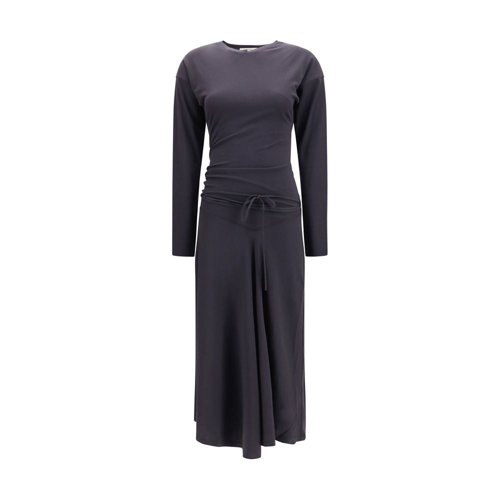 Dress by Lemaire for women in cotton gray features an magnificent silhouette, artfully detailed with a magnificent round neckline and long-sleeve that flows into an magnificent midi long.