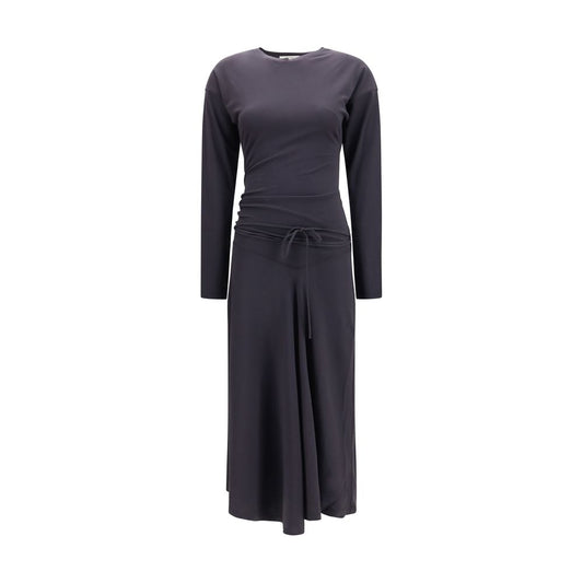 Dress by Lemaire for women in cotton gray features an magnificent silhouette, artfully detailed with a magnificent round neckline and long-sleeve that flows into an magnificent midi long.
