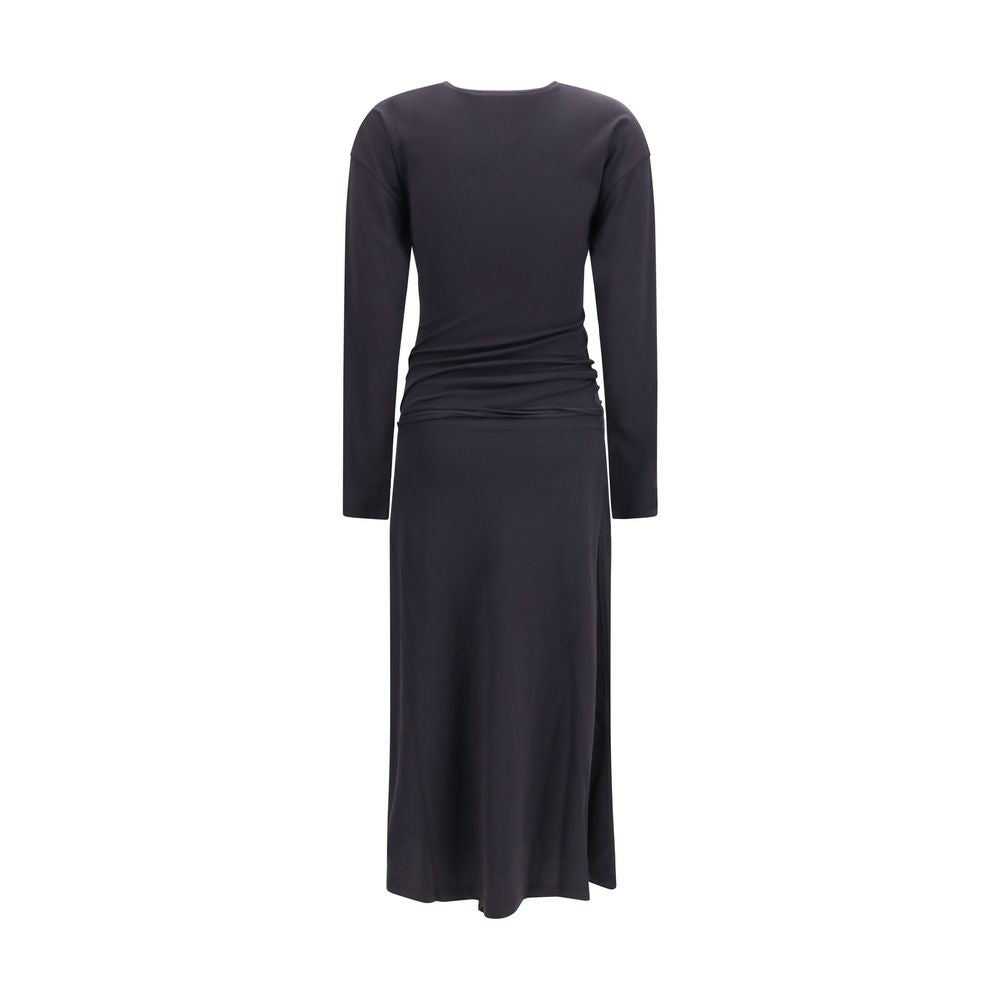 Dress by Lemaire for women in cotton gray features an sultry silhouette defined by a round neckline and , falling to an sultry midi long for a sultry look.