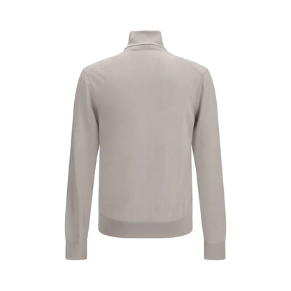 This Sweater by Dolce & Gabbana for men in cashmere & capra leather beige presents a understated silhouette, featuring a sophisticated turtle high-neck neckline and for a understated finish.