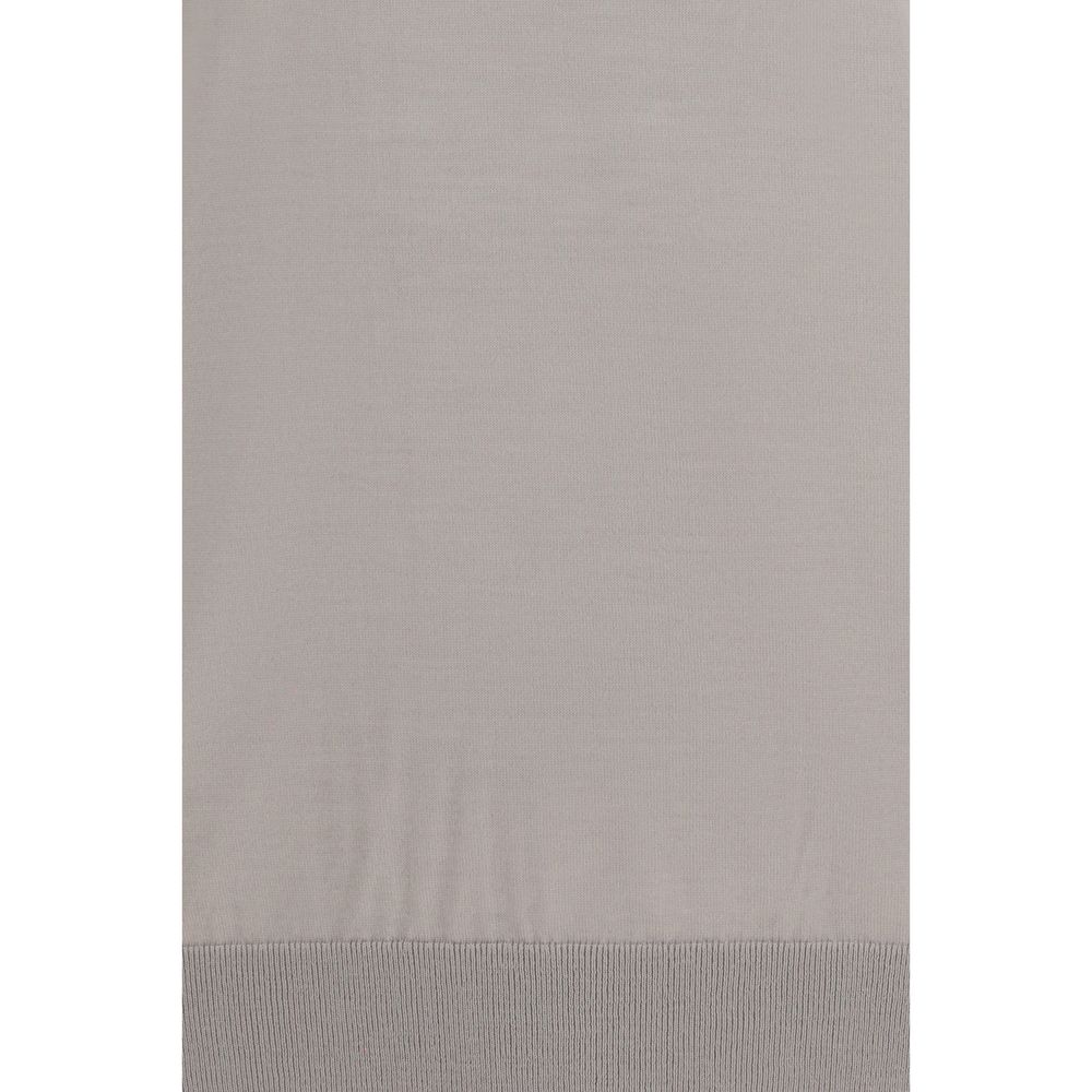 Sweater by Dolce & Gabbana for men in cashmere & capra leather beige showcases a discreet silhouette, finished with a discreet and for a discreet look.