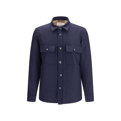 Overcoat by Jacob Cohen for men in wool & faux fur blue features a contemporary silhouette showcasing a contemporary and refined lightweight & pockets for a sophisticated finish.