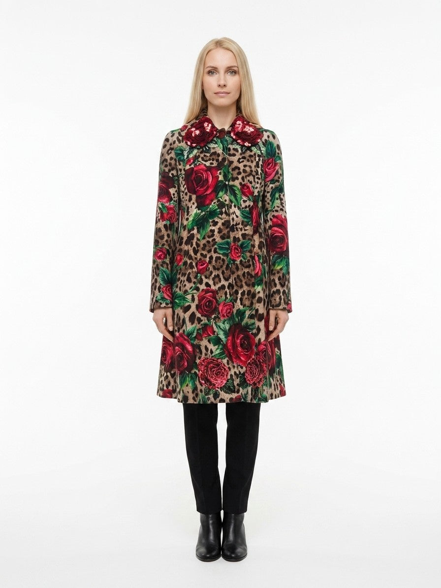Dolce & Gabbana Multicolor Wool Coat