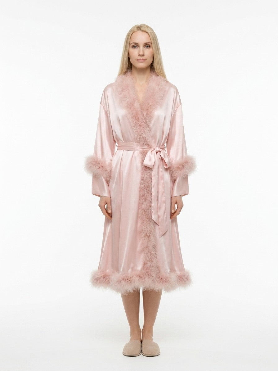 Dolce & Gabbana Pink Silk Robe