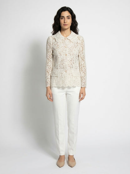 Dolce & Gabbana Gray Cotton Full-Length Jacket