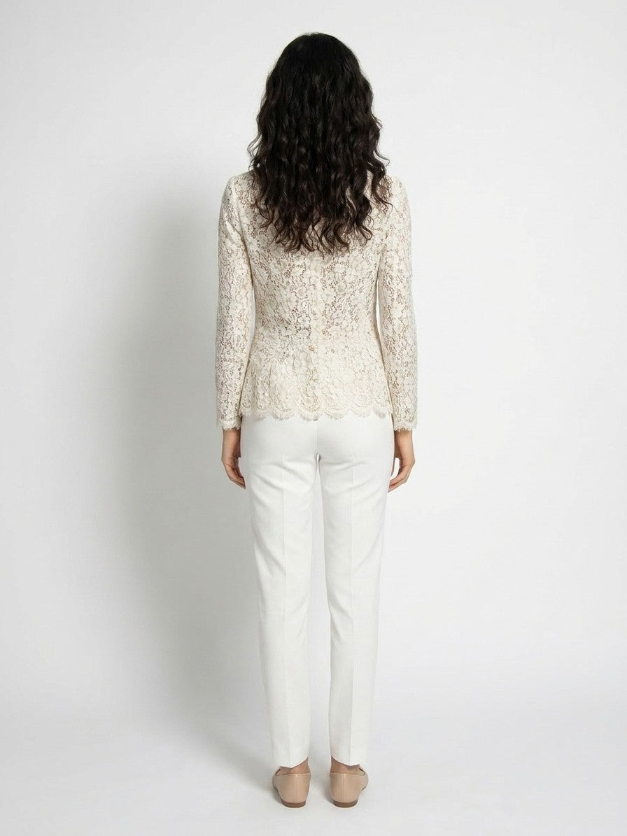 Dolce & Gabbana Gray Cotton Full-Length Jacket