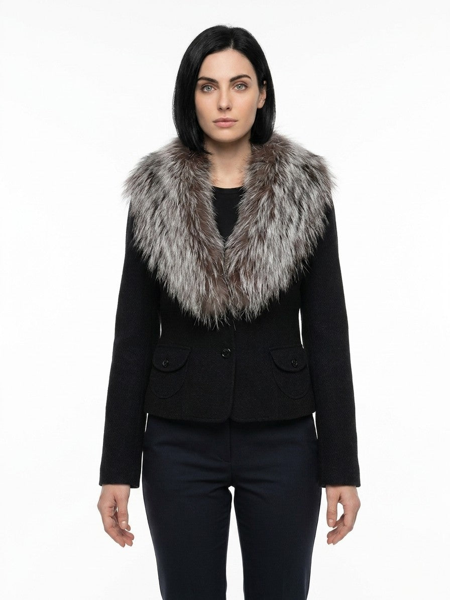 Dolce & Gabbana Gray Virgin Wool Full-Length Jacket