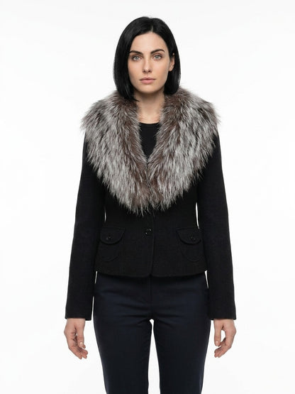 Dolce & Gabbana Gray Virgin Wool Full-Length Jacket