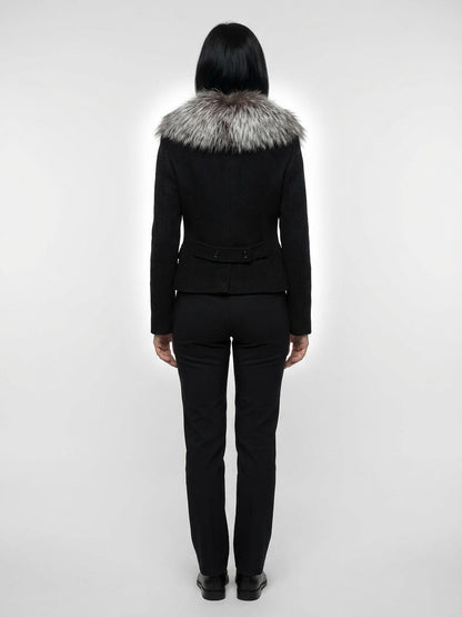 Dolce & Gabbana Gray Virgin Wool Full-Length Jacket