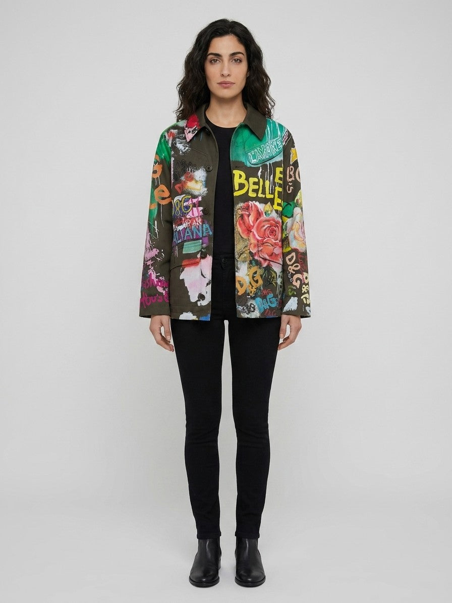 Dolce & Gabbana Multicolor Cotton Denim Jacket