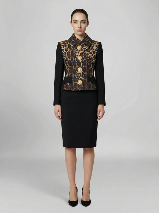 Dolce & Gabbana Black Metallic Fibre Full-Length Jacket