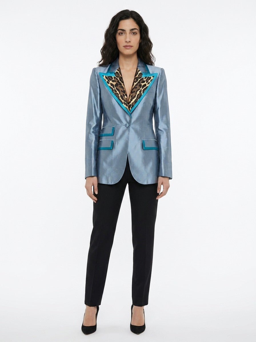 Dolce & Gabbana Blue Polyamide Blazer