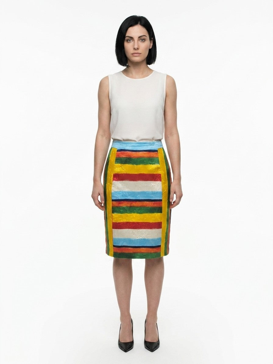 Dolce & Gabbana Multicolor Cotton Midi Skirt