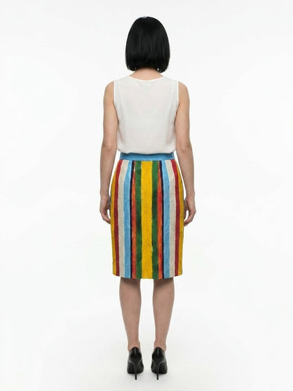 Dolce & Gabbana Multicolor Cotton Midi Skirt