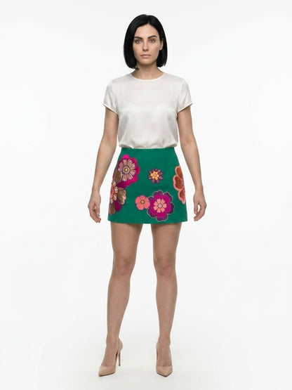 Dolce & Gabbana Green Acetate Mini Skirt