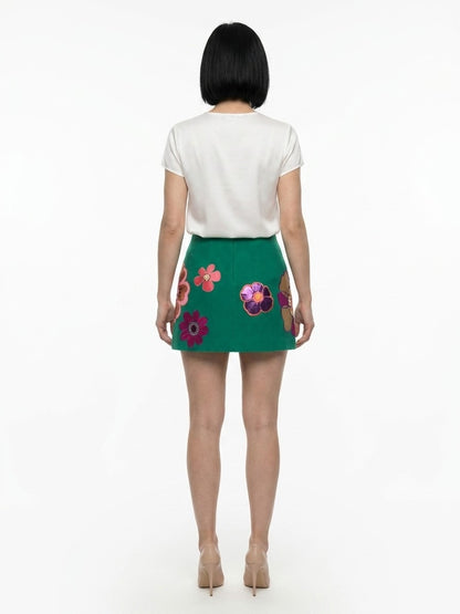 Dolce & Gabbana Green Acetate Mini Skirt