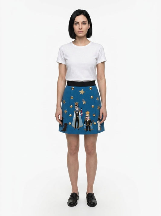 Dolce & Gabbana Teal Elastane Mini Skirt