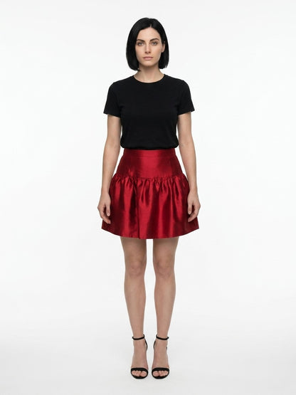 Dolce & Gabbana Red Silk Mini Skirt