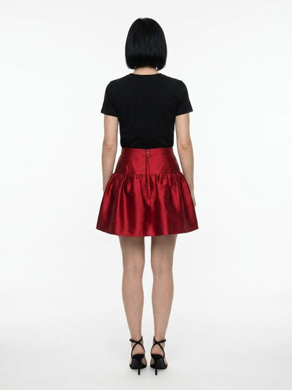 Dolce & Gabbana Red Silk Mini Skirt