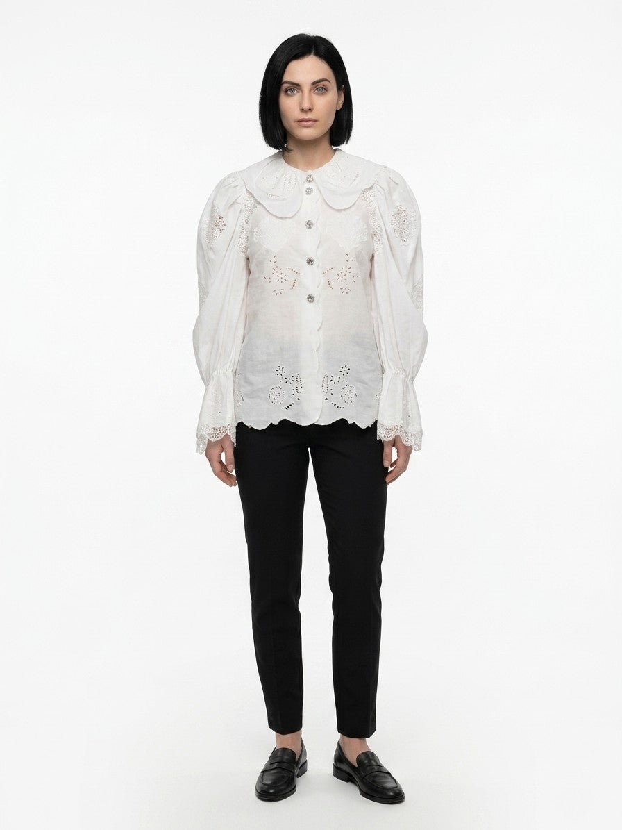 Dolce & Gabbana White Cotton Blouse