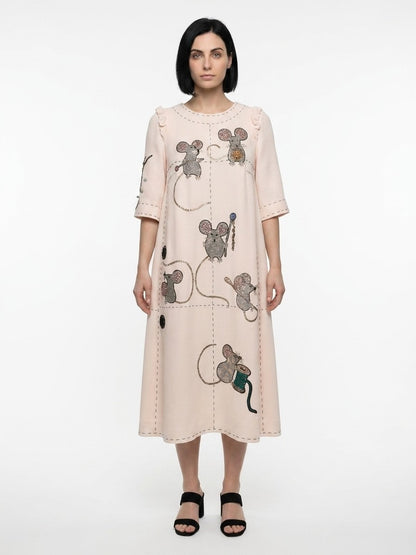 Dolce & Gabbana Cream Polyester Casual Dress