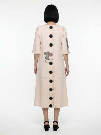 Dolce & Gabbana Cream Polyester Casual Dress