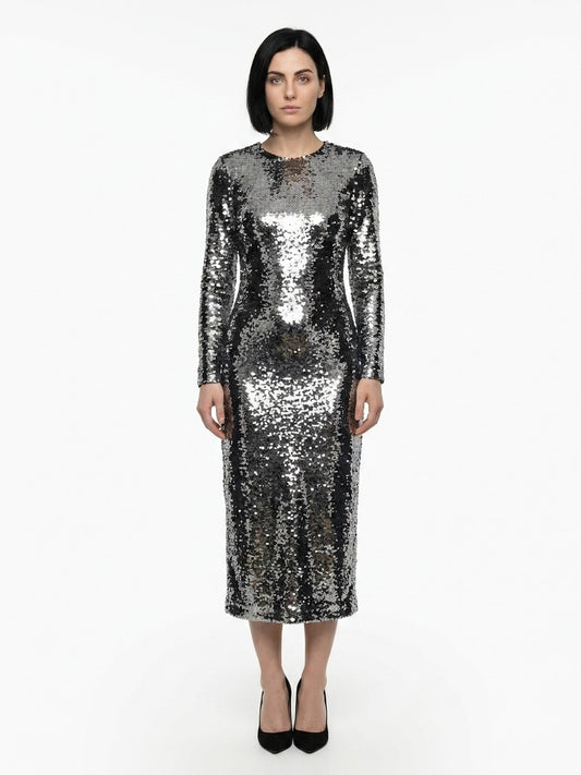Dolce & Gabbana Silver Polyester Cocktail Dress
