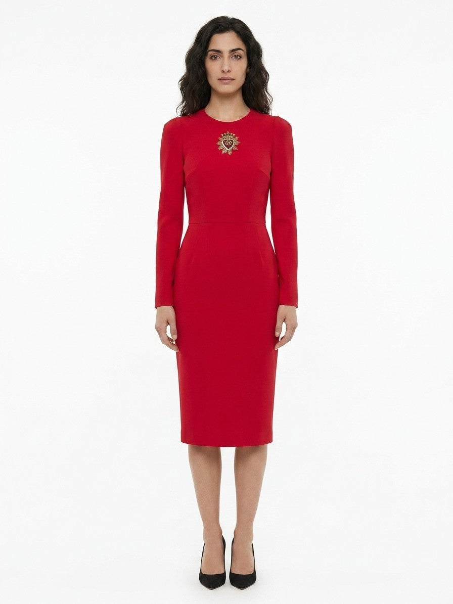 Dolce & Gabbana Red Acetate Casual Dress