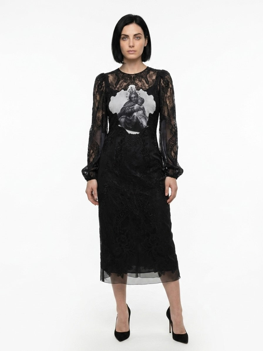 Dolce & Gabbana Multicolor Cotton Cocktail Dress