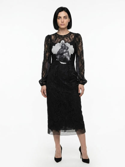 Dolce & Gabbana Multicolor Cotton Cocktail Dress