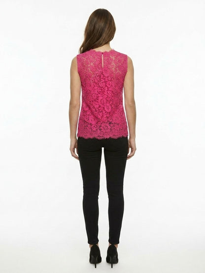Dolce & Gabbana Pink Cotton Sleeveles T-Shirt