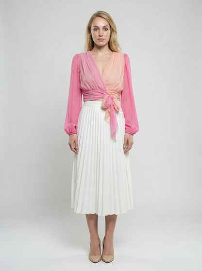 Dolce & Gabbana Pink Silk Midi Skirt