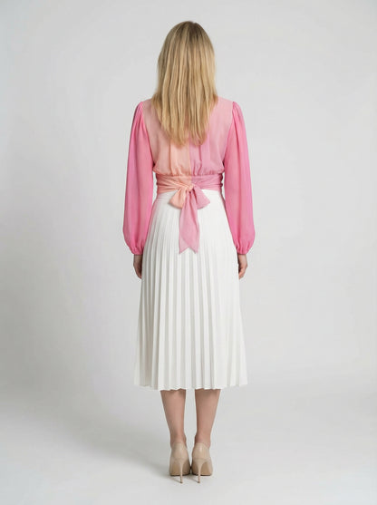 Dolce & Gabbana Pink Silk Midi Skirt