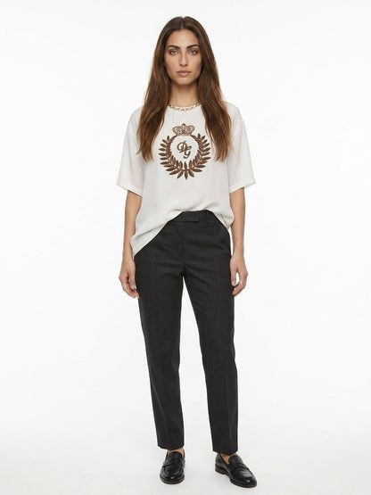 Dolce & Gabbana White Silk T-Shirt