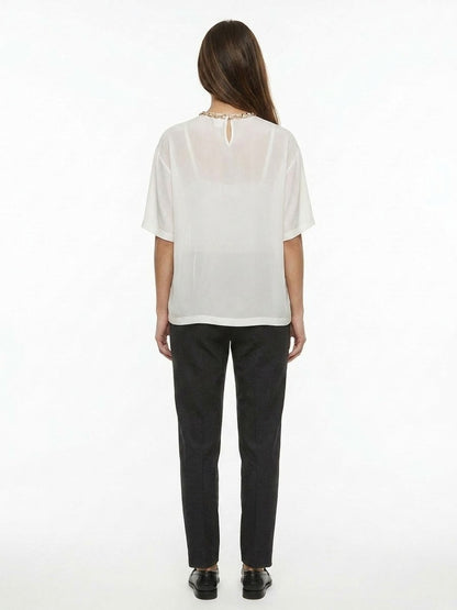 Dolce & Gabbana White Silk T-Shirt