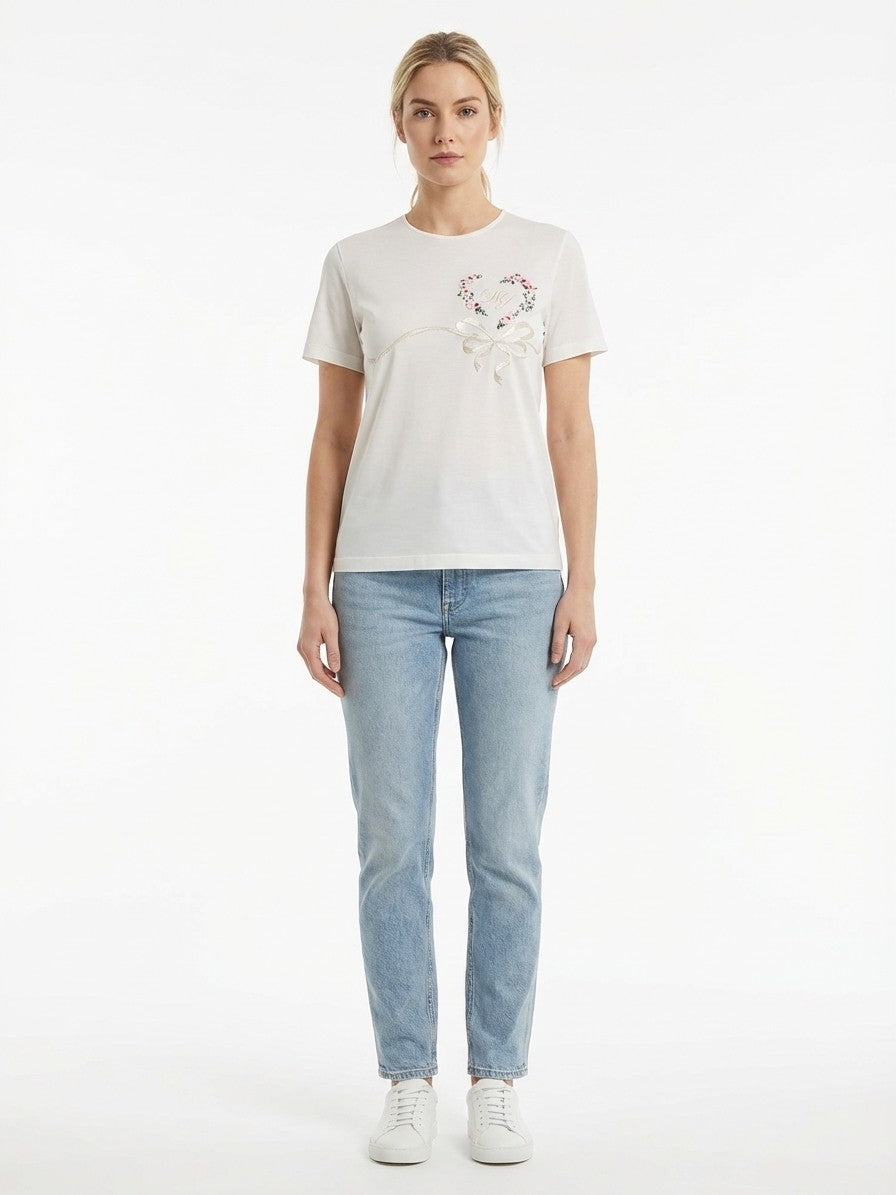 Dolce & Gabbana White Silk T-Shirt