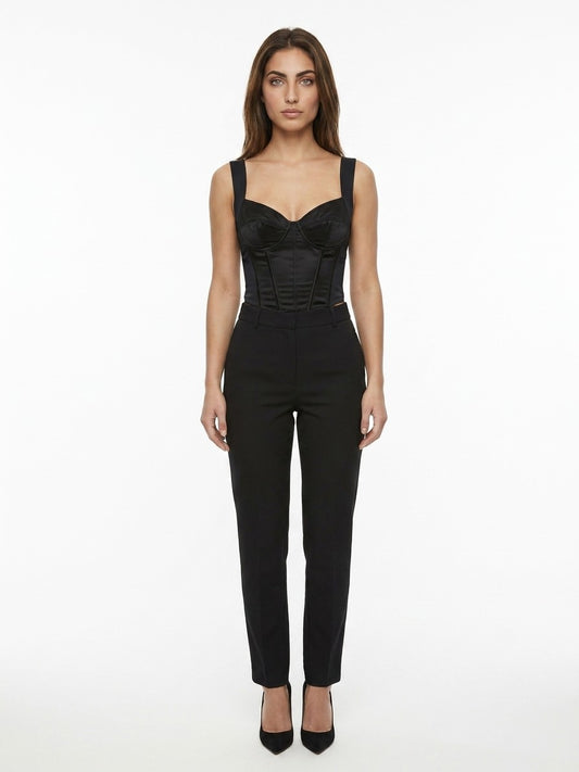 Dolce & Gabbana Black Elastane Sleeveles T-Shirt