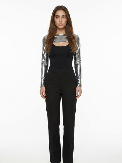 Dolce & Gabbana Silver Elastane Casual Pants