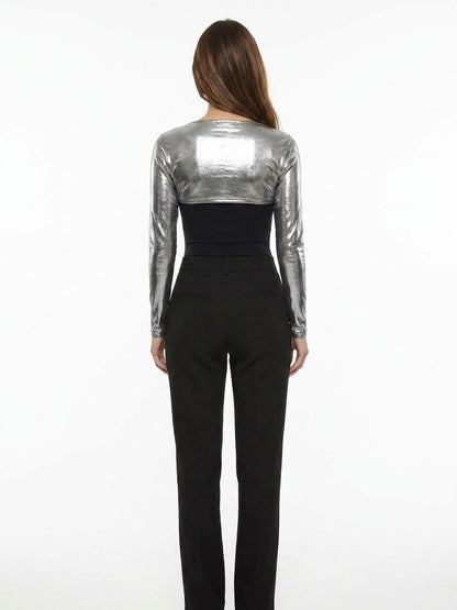 Dolce & Gabbana Silver Elastane Casual Pants