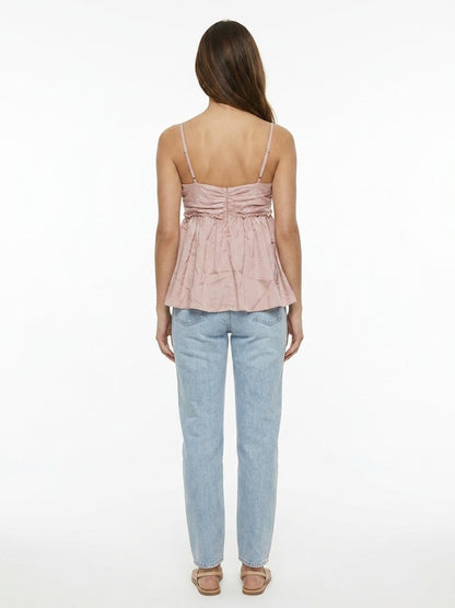 Dolce & Gabbana Pink Silk Sleeveles T-Shirt
