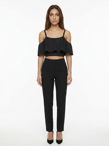 Dolce & Gabbana Black Cotton Sleeveles T-Shirt