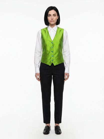 Dolce & Gabbana Green Elastane Waistcoat