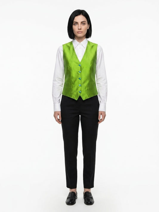 Dolce & Gabbana Green Elastane Waistcoat