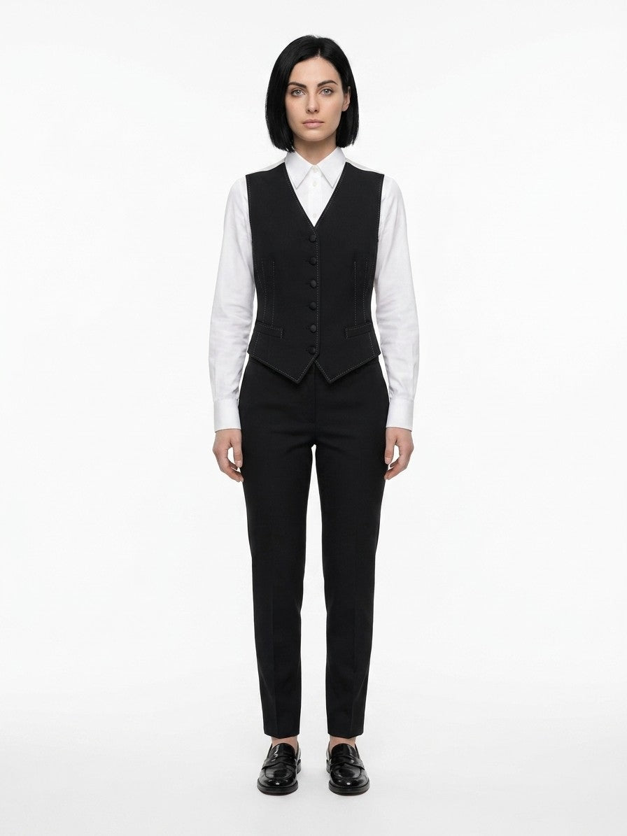Dolce & Gabbana Blue Elastane Waistcoat