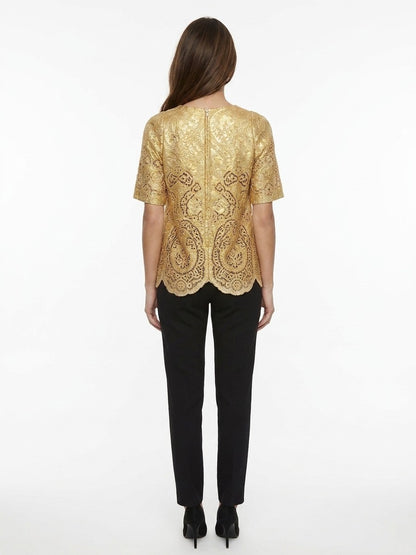 Dolce & Gabbana Gold Marabou Blouse