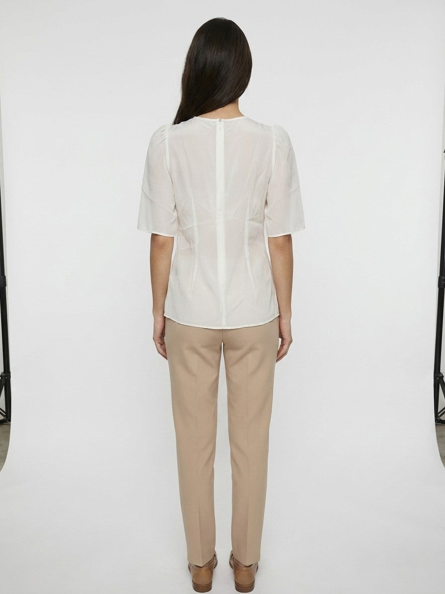 Dolce & Gabbana White Silk Blouse